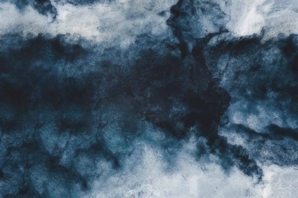 Immerse yourself in a visual journey with this abstract watercolor painting, featuring a captivating blend of dark and light shades of blue. Subtle hints of white and black interweave through the textured, cloud-like patterns, creating dynamic tones that evoke a sense of depth and movement. This fluid composition mirrors the emotional layers one navigates while adjusting to life's changes. Ideal for wallpaper enthusiasts seeking sophisticated elegance and serene modern artistry.