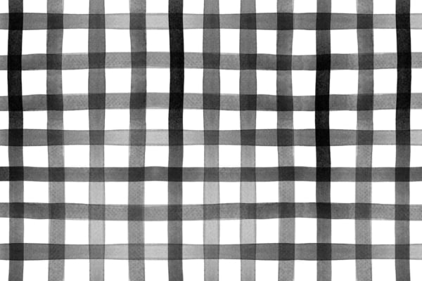 A black and white checkered pattern featuring alternating thick and thin lines creates a grid of squares. The wallpaper showcases varying shades of gray, giving the design a textured, almost gradient appearance. Highlighted elements: black and white checkered grid, thick and thin lines, shades of gray, textured look.