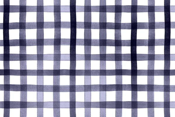 The wallpaper features a checkered pattern with intersecting horizontal and vertical lines forming a grid. The lines vary in width and opacity, creating a gingham or plaid effect. The design showcases alternating shades of blue and white. Key elements include:

1. Intersecting Lines
2. Horizontal & Vertical Grid
3. Varying Widths 
4. Varying Opacity
5. Checkered Effect
6. Shades of Blue 
7. White Highlights