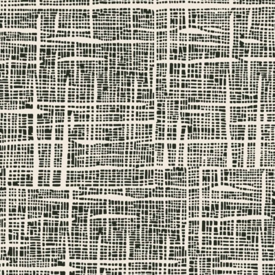 A black and white abstract pattern composed of irregular rectangular and square shapes. The arrangement forms a dense, maze-like grid. Variations in size create a visually complex, textured design, reminiscent of Clovis culture artistry, covering the entire image. Elements: rectangles, squares. Colors: black, white.