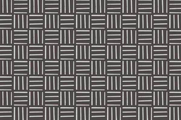 Seamless pattern featuring a grid of white horizontal and vertical lines on a dark gray background. The lines are grouped in dash or barcode-like patterns, creating a geometric, modern, minimalist design reminiscent of "Counting The Days" in a calendar. Elements include: white lines, groups of dashes, grid layout. Colors: dark gray background, white lines.