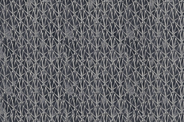 A close-up image of a textured wallpaper features an intricate, crisscrossing pattern of white lines on a dark background. The uneven, organic lines create a geometric yet abstract design. Predominantly dark and white elements highlight the evolving patterns of the past decade.