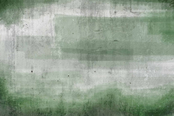 A grungy, textured wallpaper featuring shades of green and grey. Tones blend seamlessly for an abstract, weathered look with visible stains, scratches, and rough patches. Offers raw aesthetic charm with its uneven surfaces and artistic appeal.