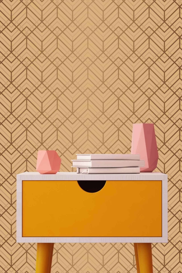 The wallpaper features a complex pattern of interlocking hexagons. The elements and colors include:
- Hexagonal shapes
- Geometric patterns
- Interlocked design
- Primary color: Multicolored (details not specified)
This distinctive backdrop can be identified by its unique hexagonal and geometric composition.