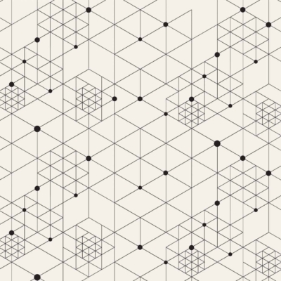 Abstract geometric wallpaper featuring interconnected lines forming hexagons, triangles, and other polygonal shapes. Design in black on a light background, with black dots at various intersections. Elements: hexagons, triangles, polygons, intersecting lines. Colors: black, light background.