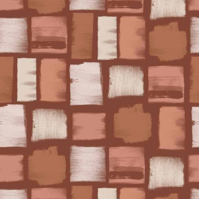 Pattern of square and rectangular blocks  
Varying shades: brown, beige, tan  
Textured, brushstroke-like appearance  
Rustic and artistic design  
Grid-like formation