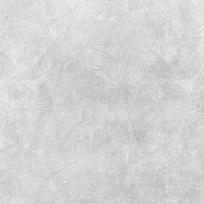 Monochromatic wallpaper with intricate overlapping leaf pattern. Shades of grey create a subtle, embossed effect. Detailed veins spell 
