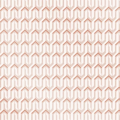 This wallpaper pattern features interlocking hexagons with intricate designs inspired by a Tam Tam drum. The hexagons are outlined in red, filled with white, and set against a light beige background. The result is a visually appealing, seamless geometric texture perfect for search terms like: 