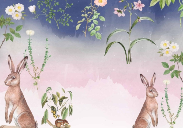 **Wallpaper Illustration: Watership Down-Inspired Rabbit Scene**
**Elements:**
- Two rabbits sitting on the ground
- Various plants and flowers surrounding the rabbits
- Scattered leaves and blossoms floating around
**Background:**
- Gradient sky transitioning from dark blue (top) to light pink (bottom)
**Colors:**
- Dark blue
- Light pink
- Green (plants, leaves)
- Various floral colors (e.g., red, yellow, white)
This description highlights key elements like "Watership Down," "rabbits," "plants," "flowers," and the color gradient in the sky for easy searchability.