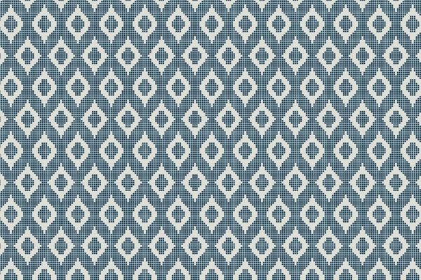 A repeating geometric pattern with cream-colored diamond shapes on a dark blue background. Each diamond contains a smaller cream-colored diamond inside, forming an intricate and symmetrical mosaic effect across the wallpaper. Highlighted elements: diamonds, cream color, dark blue background, symmetry, mosaic design.