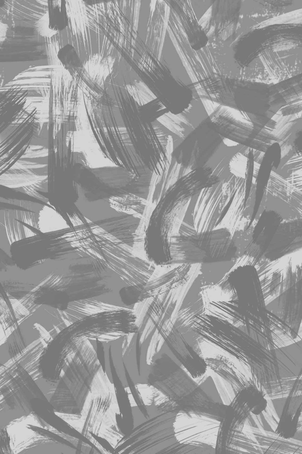 Abstract black and white wallpaper features multiple brushstrokes of varying thicknesses and angles, overlapping and intersecting throughout the canvas. The dynamic, textured pattern highlights expressive strokes with no discernible shapes. Key elements include varied brushstroke thickness, intersecting lines, and a monochromatic palette.