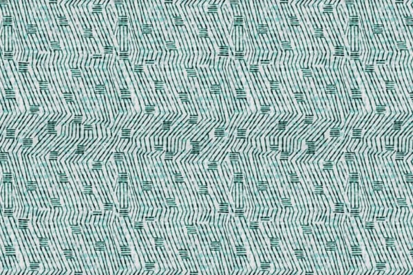 Teal and white geometric wallpaper with interlocking, angular lines. Features zigzag shapes for a textured, layered appearance, creating a repetitive and symmetrical design. Keywords: teal, white, geometric pattern, angular lines, interlocking design, zigzag shapes.