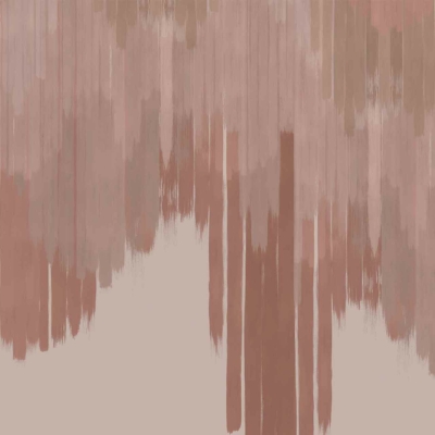 Abstract vertical brushstrokes in shades of brown, pink, and beige cascading seamlessly towards the bottom set against a light beige background. The blending strokes create a dynamic wallpaper with elements of earth tones merging in a graceful fall.