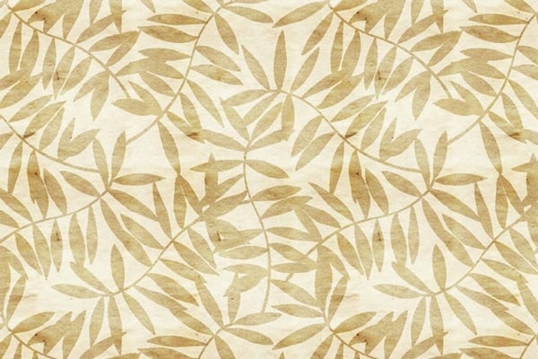 A seamless pattern of beige and light brown leaves on a cream-colored background, arranged in an overlapping fashion. Ideal for creating a natural and organic wallpaper design.