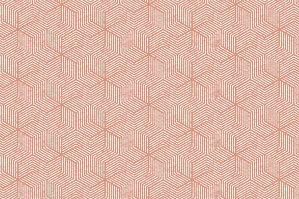 Seamless geometric pattern | Interlocking hexagons | Muted reddish-brown color | Fine parallel lines inside hexagons | Depth and texture | Symmetrical design | Modern and sophisticated feel.