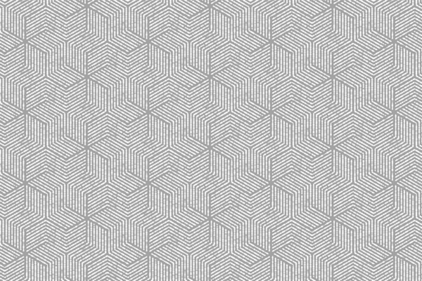 Seamless pattern, geometric design, interlocking hexagons, intricate thin lines, depth and optical illusion, uniform light grey background, darker grey lines.