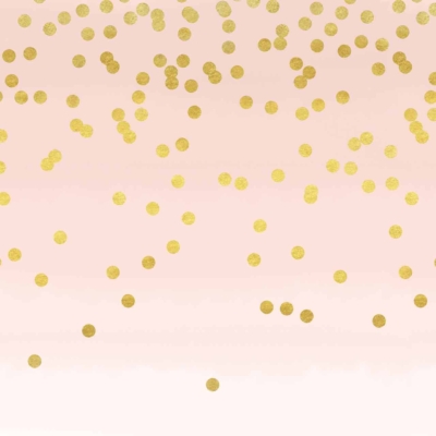 A wallpaper with a gradient background transitioning from light pink to white, sprinkled with numerous small, scattered gold dots. Festive rain of gold elements celebrating colors: light pink, white, and gold.