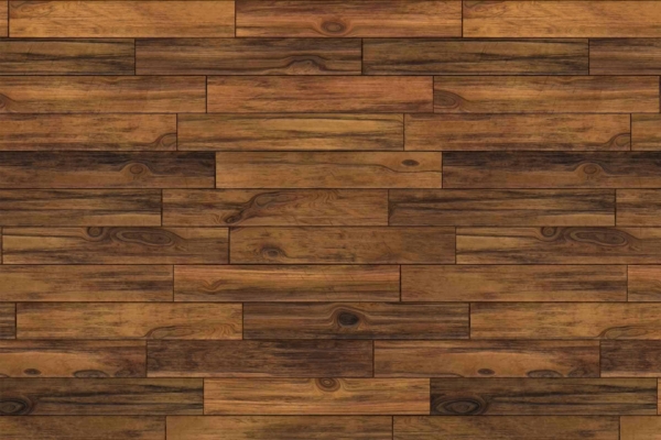 Close-up image of wooden floor displays rectangular planks in varied shades of brown. Distinct wood grain and knot details enhance the rustic, natural appeal. Elements: rectangular planks, wood grain, knots. Colors: various browns (light to dark). Features grand design aesthetic, emphasizing texture and natural patterns.