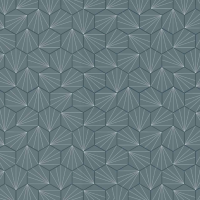 Wallpaper design description: Seamless, geometric pattern featuring overlapping, irregular polygons with lines radiating outward. The Hudsons design is in shades of teal and turquoise, creating a visually engaging and intricate three-dimensional effect.
Key elements: seamless pattern, geometric design, overlapping polygons, radiating lines, three-dimensional effect.
Key colors: shades of teal and turquoise.
