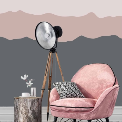 Artistic wallpaper with a mirage of grey, pink, and beige shades.