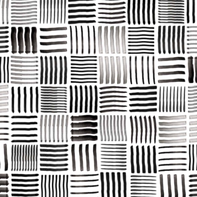 Abstract wallpaper with varying black and gray brush strokes, arranged off-grid. Each square displays unique patterns of horizontal, vertical, or zigzag lines. Features diverse textures and shades against a white background. Keywords: abstract pattern, black and gray brush strokes, off-grid arrangement, horizontal lines, vertical lines, zigzag lines, mosaic textures.