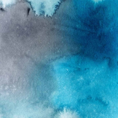Abstract watercolor wallpaper, featuring a blend of blue, turquoise, and gray tones. Overcast sky effect with darker areas for depth and lighter patches for softness. Fluid, seamless melding of colors reminiscent of changing weather.