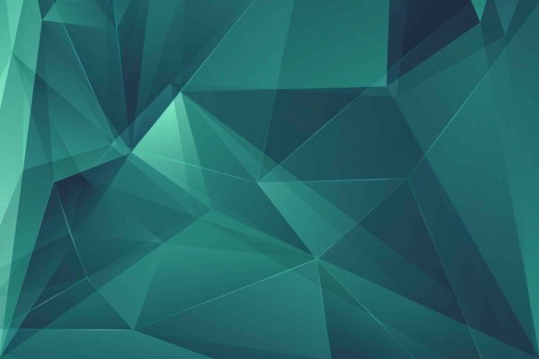 Discover an abstract geometric background characterized by a paradigm shift, featuring a complex pattern of overlapping and interconnected translucent polygons in varying shades of green and blue. The facets form a 3D effect, creating depth and an illusion of light and shadow. Key elements include faceted patterns, overlapping polygons, translucent textures, 3D effects, depth perception, light illusion, shadows interplay in shades of green and blue. Perfect for adding modern sophistication to any backdrop or wallpaper context.