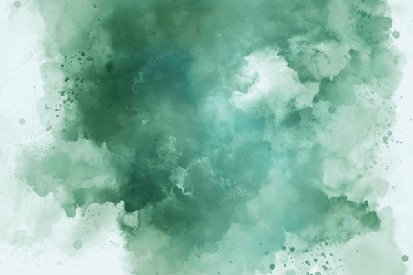 Abstract, textured watercolor wallpaper with various shades of green: seamless blending of light and dark areas, cloud-like and fluid effect. Small speckles and splashes add depth and movement. Reminiscent of "Rolling in the Deep.