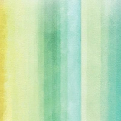 A gradient watercolor background with vertical stripes transitions from warm yellow on the left to cool teal and green shades on the right. The colors blend softly into each other, mirroring fluid dynamics, creating a calm and soothing effect. Elements: gradient, watercolor, vertical stripes, warm yellow, cool teal, green, blending colors.