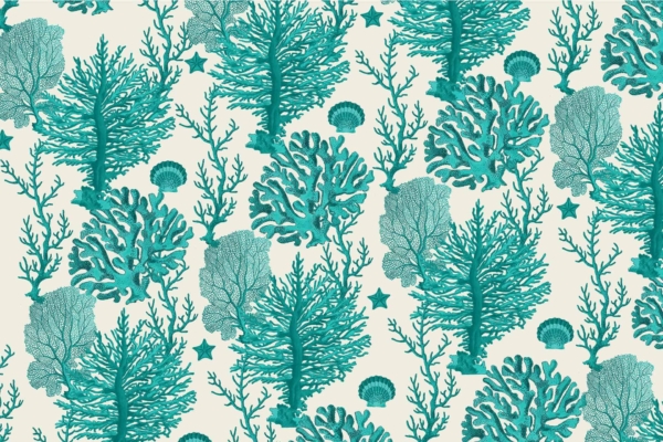 This wallpaper design features a detailed pattern of **teal and blue corals**, **starfish**, and **sea flora** on a light background. The repetitive design captures an underwater scenery, perfect for ocean-themed decor or textiles. Key elements include various shades of teal and blue, intricate coral structures, diverse starfish patterns, and delicate sea plants. The light backdrop enhances the vibrant aquatic colors making them stand out vividly.
Key Elements:
- Teal corals
- Blue corals
- Starfish patterns
- Sea flora
Colors:
- Various shades of teal
- Different hues of blue
- Light background