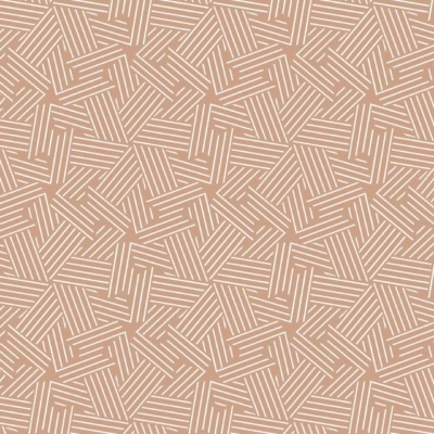 A seamless wallpaper pattern showcasing a geometric design with stacked, intersecting lines forming star-like shapes. The pattern features shades of beige and light brown, creating a visually intricate yet harmonious appearance.