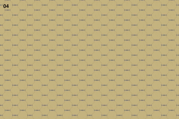 Sure!

Wallpaper features:
- Interconnected hexagonal shapes
- Small circles at each vertex
- Honeycomb-like structure
- Light beige background
- Small black "04" in the corner
- Tiny umbrella icon in the corner