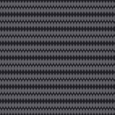 A gray and black patterned image with leaf-shaped designs in rows, resembling a protective shield. Alternating light and dark stripes create a seamless, repetitive geometric pattern. Small white 