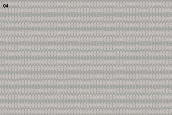 Detailed pattern, uniform repeating leaf-like shapes, various shades of gray, rows and columns, optical illusion effect, reminiscent of stripes.