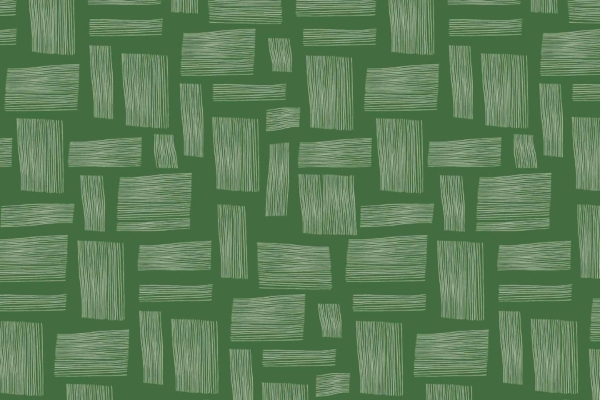 Green background, abstract pattern, varying rectangular shapes, horizontal white lines, random arrangement, textured geometric design, Funk House aesthetic.
