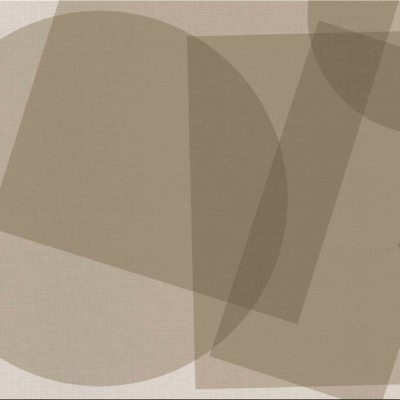 Abstract design features overlapping semi-transparent beige geometric shapes such as circles, squares, and rectangles against a textured light gray background. The layered arrangement showcases varying shades and opacities, evoking the serene tranquility of a siesta. Key elements include beige geometrical forms, subtle transparency effects, and a soft light gray backdrop.