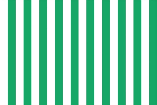 The Right Stripe" wallpaper consists of alternating vertical stripes. There are ten **green** stripes and nine **white** stripes, all of equal width. The pattern is simple and repetitive, forming a clean, classic design. **Green**, **white**, and **vertical stripes** are key elements to look for in the wallpaper design.