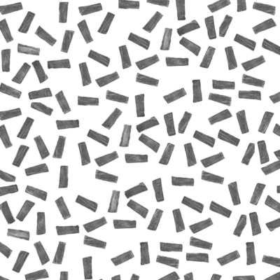White background with a random pattern of short, black rectangular lines. Textured and rhythmic visual effect.