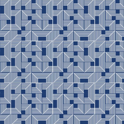 This wallpaper showcases a complex geometric pattern with numerous interlocking squares and rectangles. It features fine, white lines on a dark blue background, creating an optical illusion effect. The intricate design gives a sense of depth and movement, encouraging viewers to focus on the details for better appreciation. Elements include squares, rectangles, fine lines, and optical illusion effects in white and dark blue colors.
