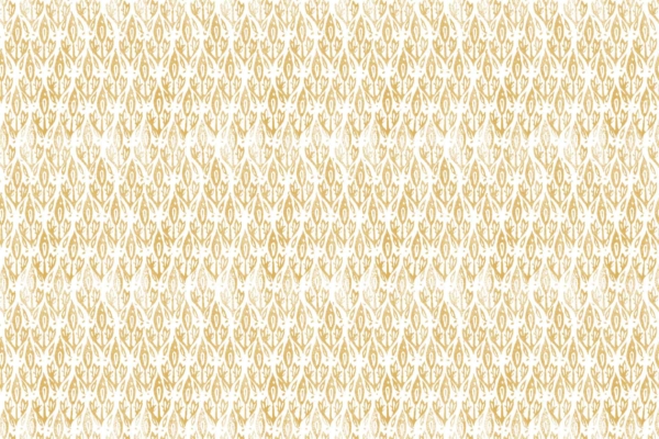A repeating pattern of gold and white abstract shapes features interconnected diamond and oval formations. The design creates a symmetrical, intricate lattice-like effect. Gold elements, akin to elegant lighting fixtures, stand out against a crisp white background, ideal for home decor. Keywords: repeating pattern, gold and white, abstract shapes, interconnected diamonds, ovals, lattice effect.