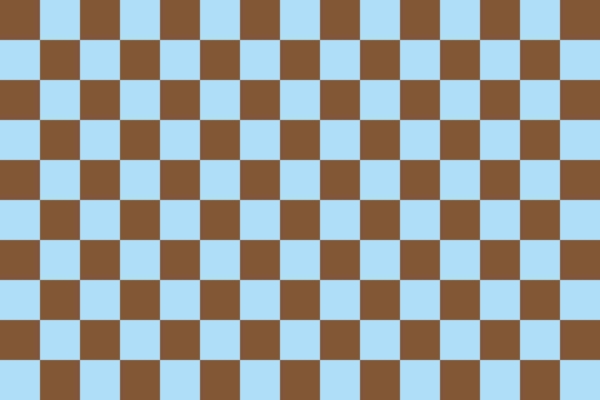 An image showing a checkered pattern made up of alternating brown and light blue squares. The grid is uniform, with each square being equal in size. The pattern creates a consistent and repetitive design that beckons you to bring it home.
**Key elements:**
- Checkered Pattern
- Alternating colors: Brown and Light Blue
- Uniform Grid
- Consistent, Repetitive Design