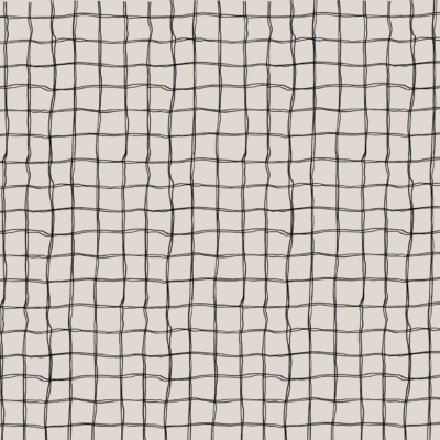 Wallpaper featuring a hand-drawn A grid pattern with slightly wavy and irregular black lines on a light grey background. The imperfect grid creates varying-sized gaps between the intersecting lines.