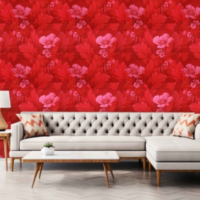 The wallpaper features vibrant red floral patterns, evoking elegance akin to noble bloodlines.