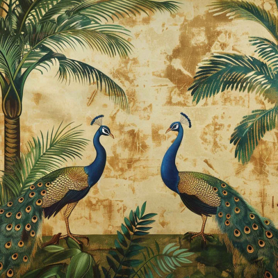 Peacocks At Play