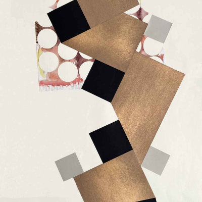 **Creating a Masterpiece: Geometric Abstract Wallpaper**

- **Elements**: Overlapping geometric shapes
- **Shapes**: Rectangles, squares
- **Pattern**: Zigzag from top to bottom
- **Primary Colors**: Black, gold, gray
- **Background Details**: Circular cutouts
- **Revealed Gradients**: Pink, beige, white

This striking wallpaper highlights bold geometric patterns and a sophisticated color palette.