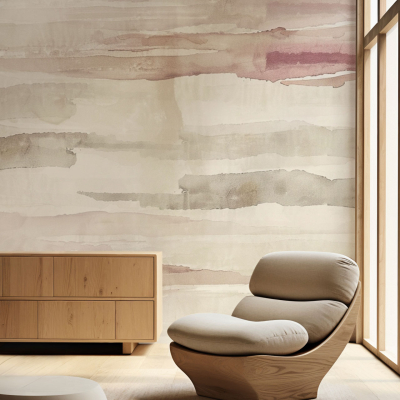 Textured, abstract design in pastel tones; wallpaper elements feature soft hues and abstract patterns suitable for minimalist settings.
