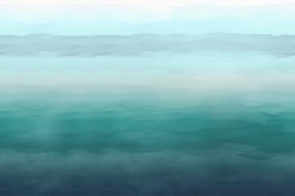 The wallpaper titled "Precious One" features soft horizontal layers of blue and teal, transitioning from dark to light, creating a serene, abstract ocean landscape. Key elements include tranquil gradients of blues and teals, capturing the essence of an ocean's tranquility and beauty.