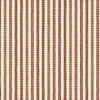 Wallpaper features vertical, thin lines in red and green on a light background. Each line is adorned with small leaf-like shapes, offering a festive and decorative look.