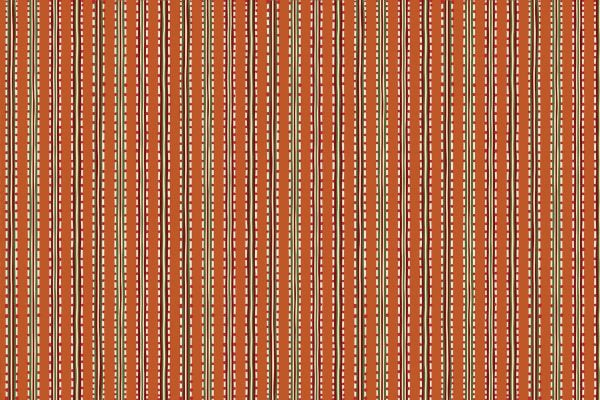 Wallpaper features the letter 'A' pattern with vertical stripes in red and orange hues. Includes mismatched thin white and black lines. Contains tiny dots for added texture. Design is evenly spaced, vibrant, and textured in appearance.