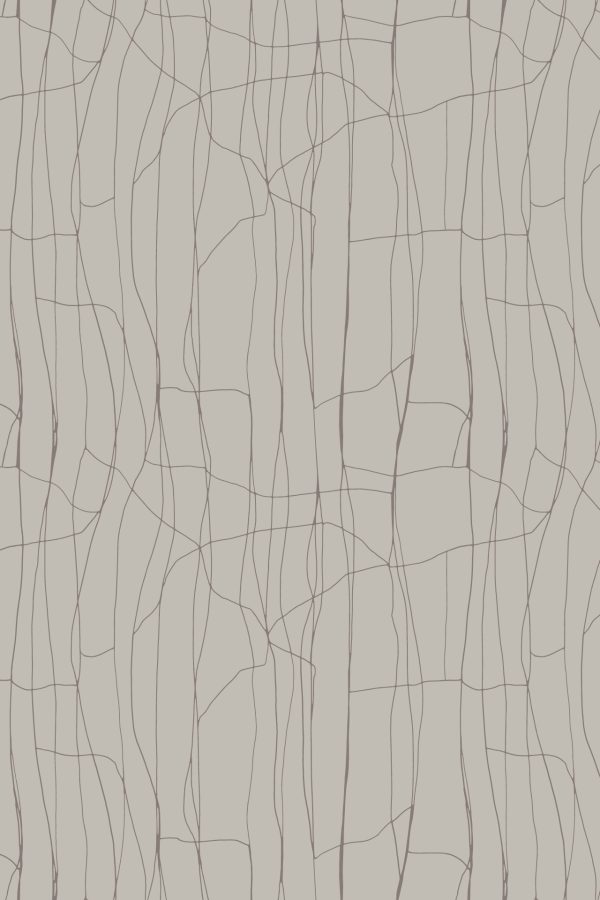 Abstract wallpaper with thin, wavy, and uneven brown lines forming an organic grid pattern on a light beige background. The design repeats elegantly across the image, resembling a saree motif. Elements: wavy lines, grid-like structure. Colors: brown, light beige.